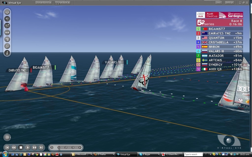 At the first mark Bigamist 7 has recovered and is in second place in the starboard tack lineup, Matdor approaches on port. © ARL Media http://www.arl.co.nz/
